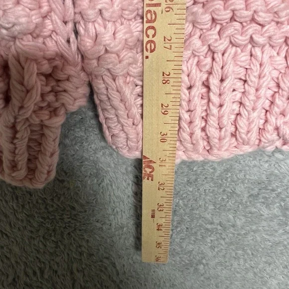 Chicwish Sweater M/L Pink Longline Cardigan Chunky Pom Pom Cuteness‎ On Sleeves - Picture 12 of 12
